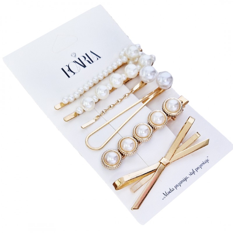 5189811712295598 Eleganckie wsuwki do włosów Złote 4szt. - obrazek 1