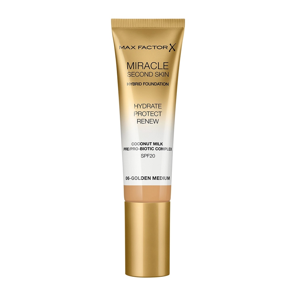 52097011664777195 Miracle Second Skin Hybrid Foundation podkład nawilżający z filtrem 06 Golden Medium 30ml - obrazek 1