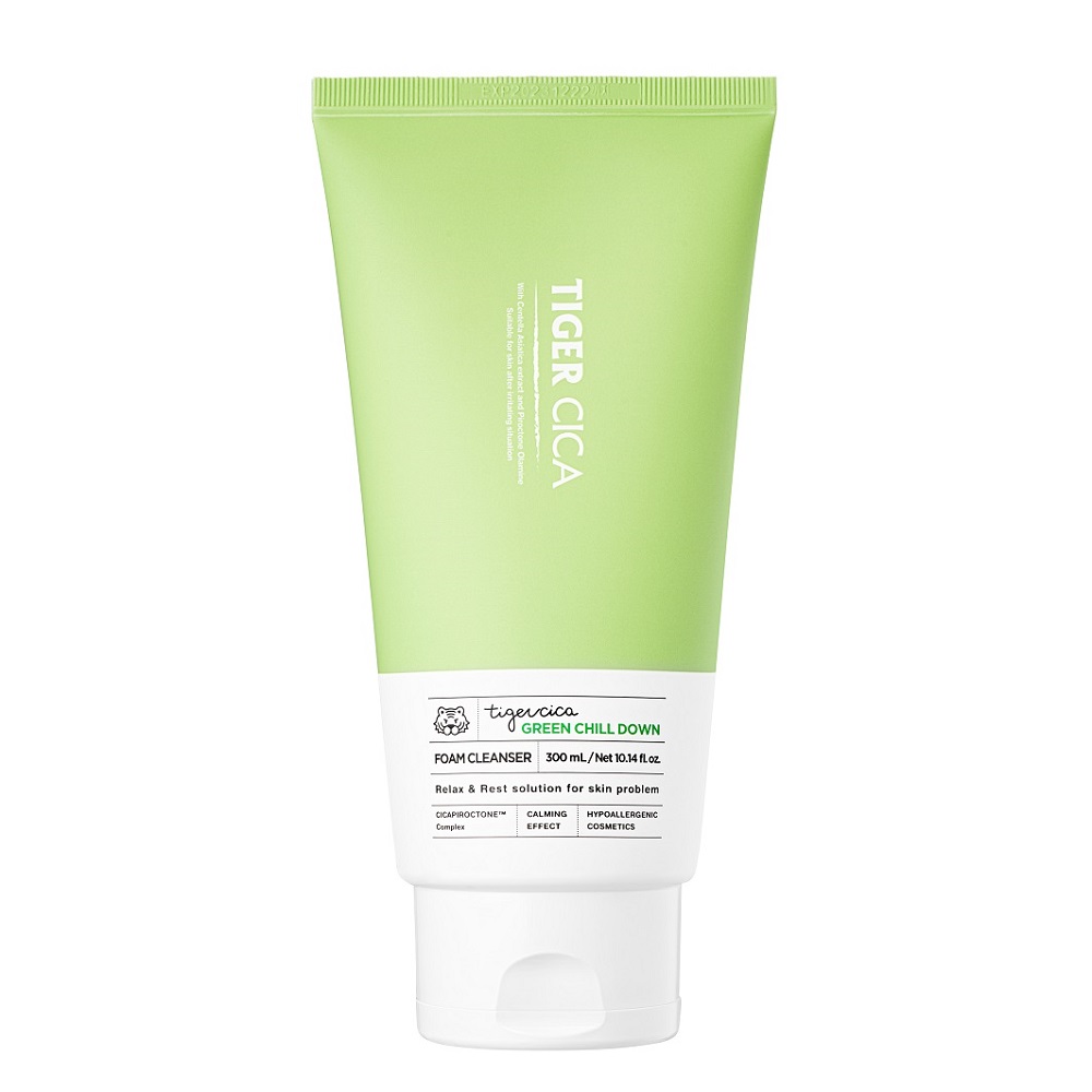 52303091681794811 Tiger Cica Green Chill Down Foam Cleanser pianka do mycia twarzy 300ml - obrazek 1