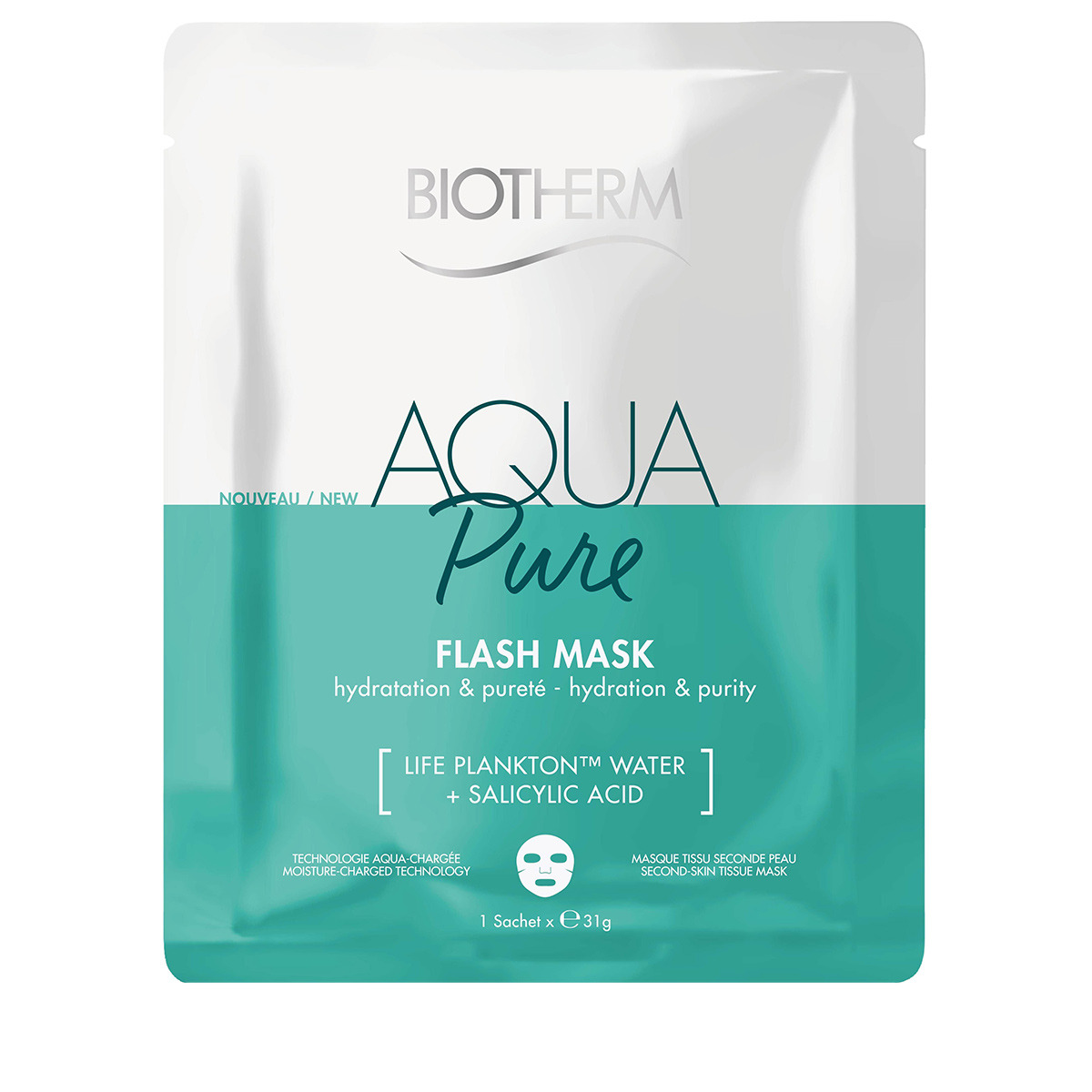 52735901648447772 Aqua Pure Flash Mask oczyszczająca maseczka w płachcie do twarzy 31g - obrazek 1