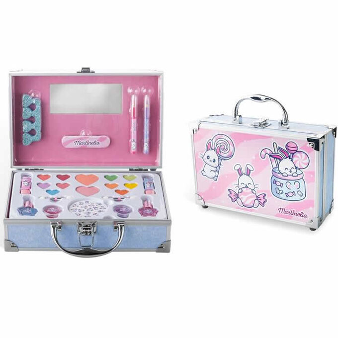 53399081700573422 Yummy Complete Beauty Case zestaw cienie do powiek + szminka 2szt + kredka do oczu 2szt + lakier do paznokci 2szt + błyszczyk 2szt + pilnik do paznokci + aplikator cieni + naklejki - obrazek 1