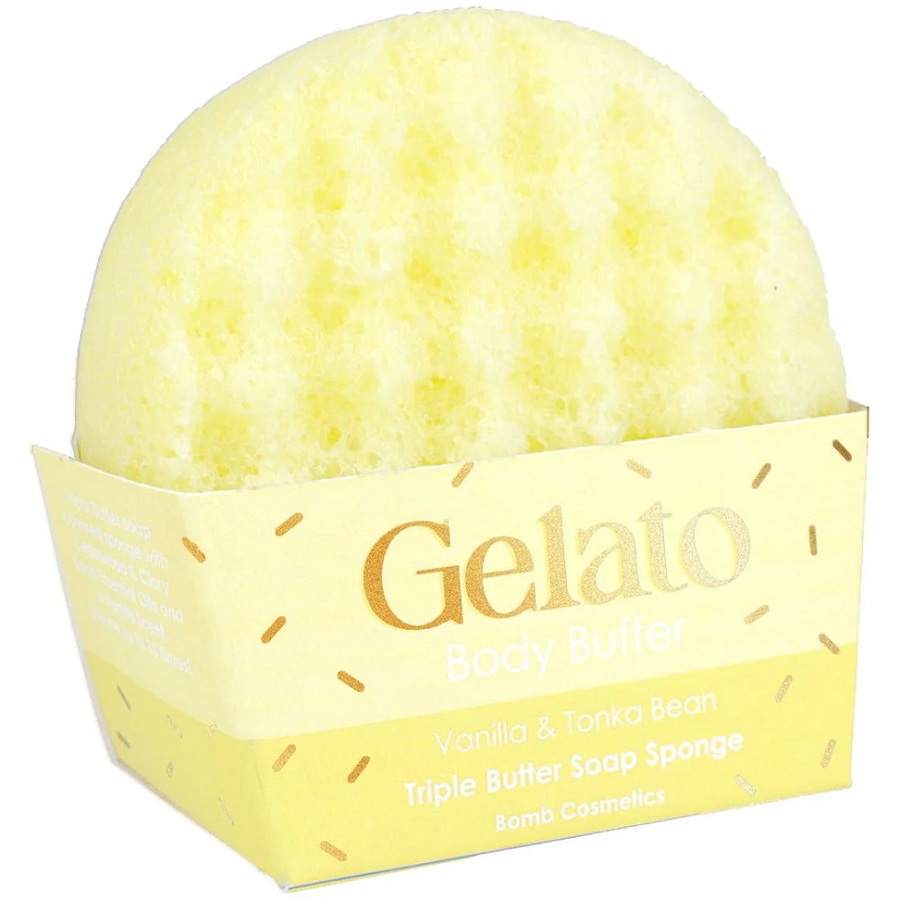 53418241761048019 Gelato Body Buffer gąbka do mycia ciała Vanilla & Tonka Bean 200g - obrazek 1