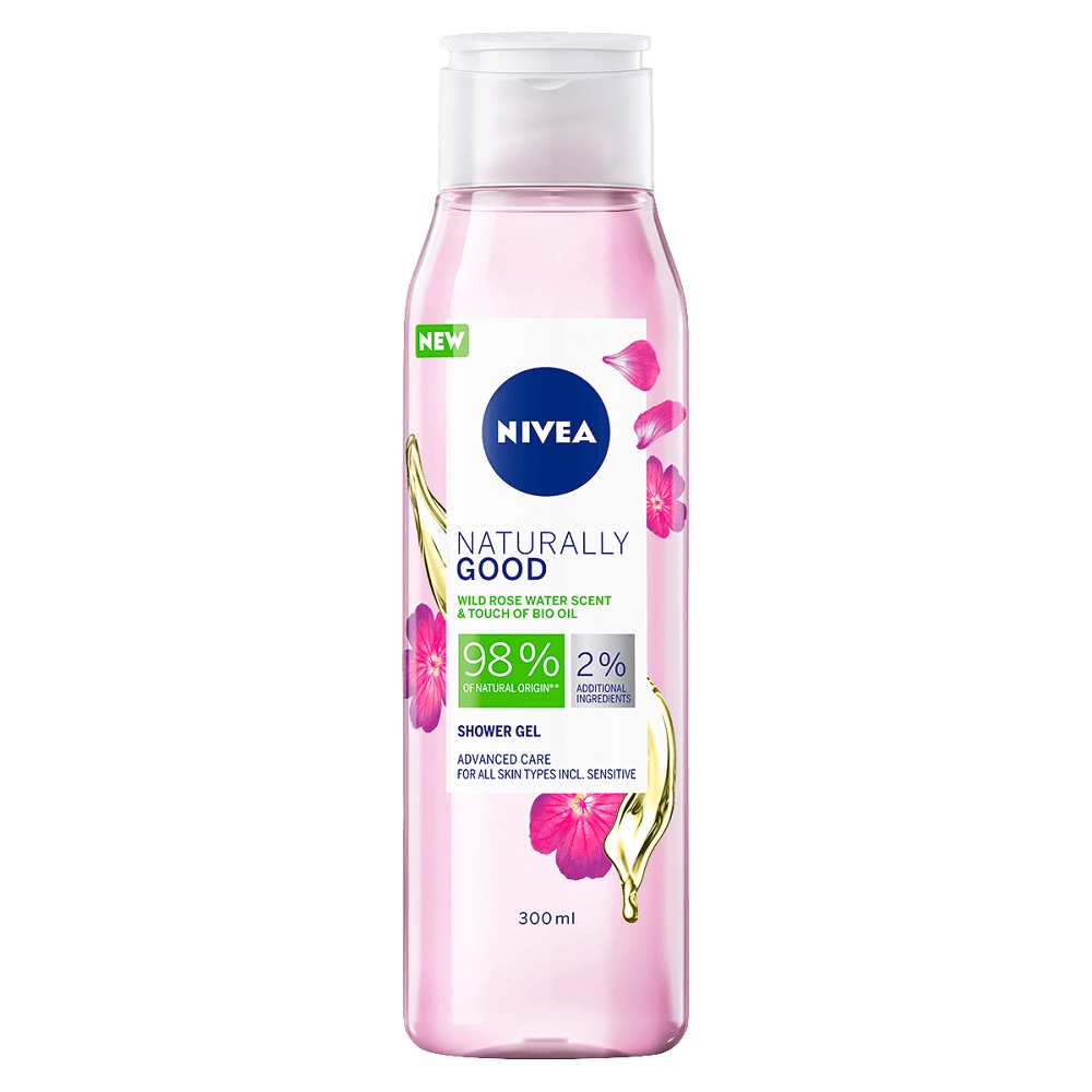 53510701617095150 Naturally Good Shower Gel żel pod prysznic o zapachu kwiatów dzikiej róży z BIO olejkiem 300ml - obrazek 1