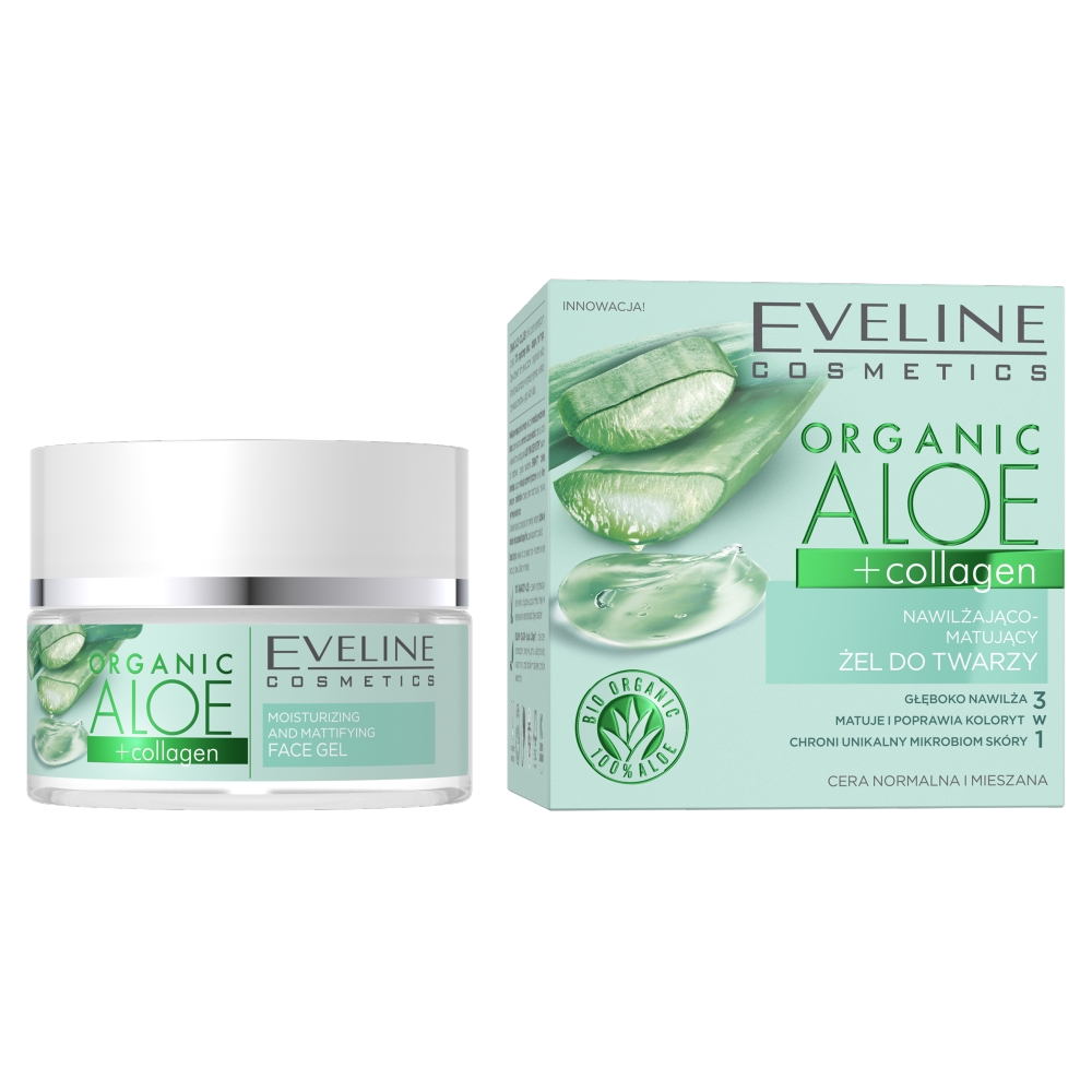 53678591646644190 Organic Aloe + Collagen nawilżająco-matujący żel do twarzy 50ml - obrazek 1