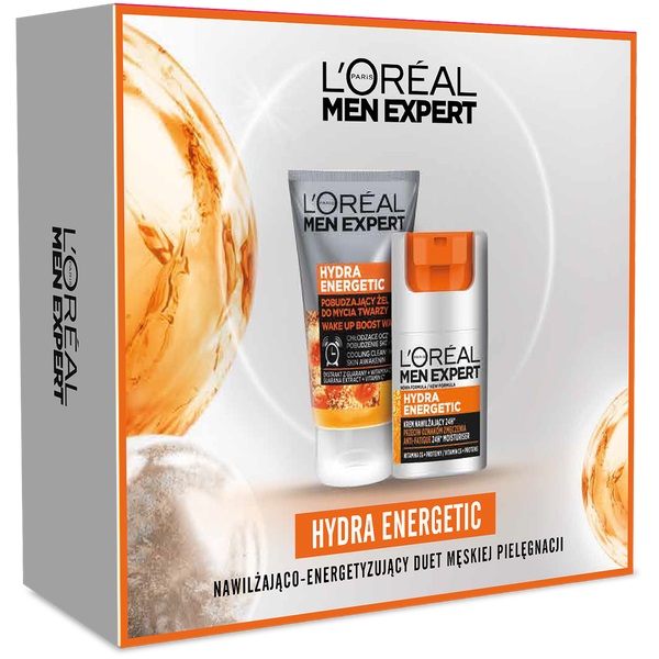 53889421697779570 Men Expert Hydra Energetic zestaw krem nawilżający przeciw oznakom zmęczenia 50ml + pobudzający żel do mycia twarzy 100ml - obrazek 1