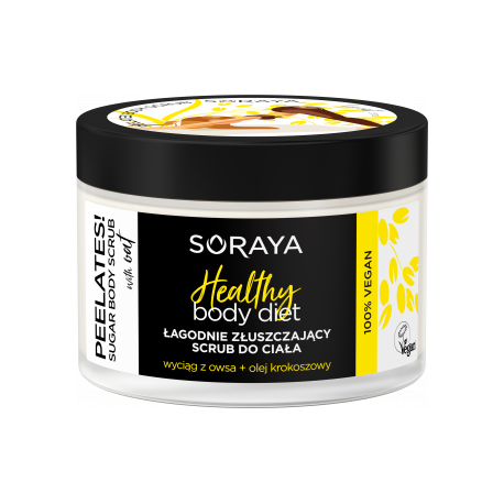 54007251588754478 Healthy Body Diet Peelates łagodnie złuszczający scrub do ciała z ekstraktem z owsa i olejem krokoszowym 200g - obrazek 1