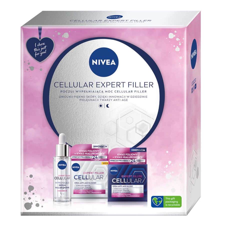 Created with GIMP Cellular Expert Filler zestaw krem anti-age na dzień SPF15 50ml + krem anti-age na noc 50ml + hialuronowe serum wypełniające 30ml - obrazek 1