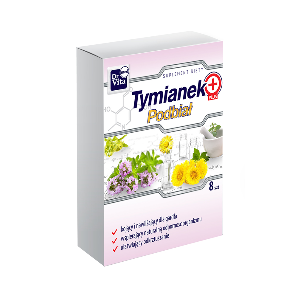54310411697434663 Tymianek + Podbiał suplement diety 8 pastylek do ssania - obrazek 1