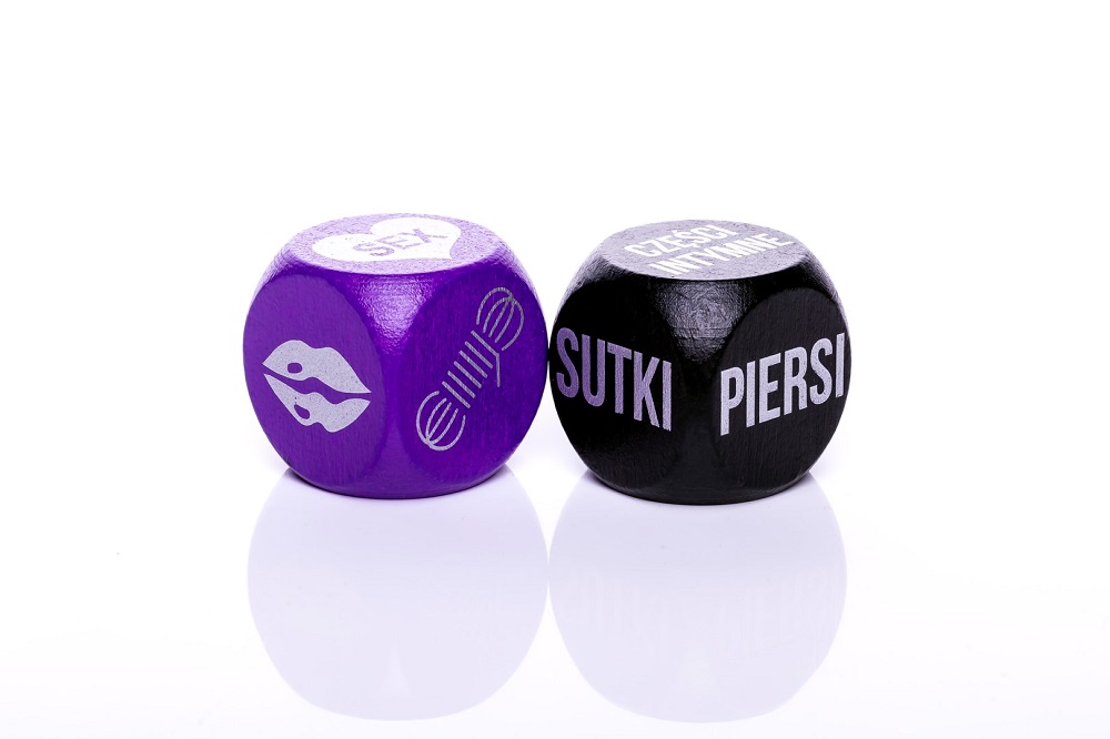 5437381626870485 BDSM kostki do gry erotycznej Purple 2szt. - obrazek 1