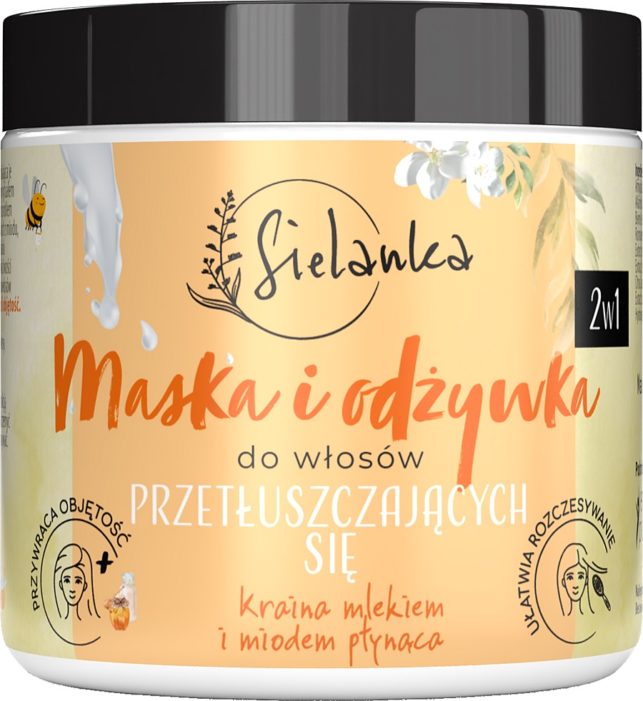 54391421660712670 2 w 1 maska i odżywka do włosów przetłuszczających się Mleko i Miód 250ml - obrazek 1