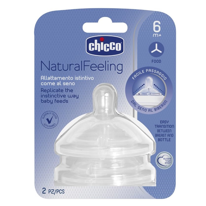 54582831663319170 NaturalFeeling smoczek silikonowy na butelkę przepływ do kaszki 6m+ 2szt - obrazek 1