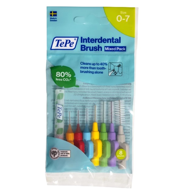 54722431663230620 Original szczoteczki międzyzębowe zestaw startowy mix rozmiarów 0.4-1.3mm 8szt - obrazek 1