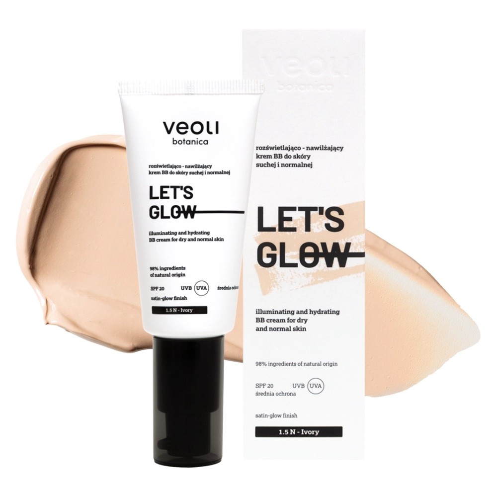 54959211762498315 Let's Glow rozświetlająco-nawilżający krem BB do skóry suchej i normalnej 2.0 W Vanilla 30ml - obrazek 1