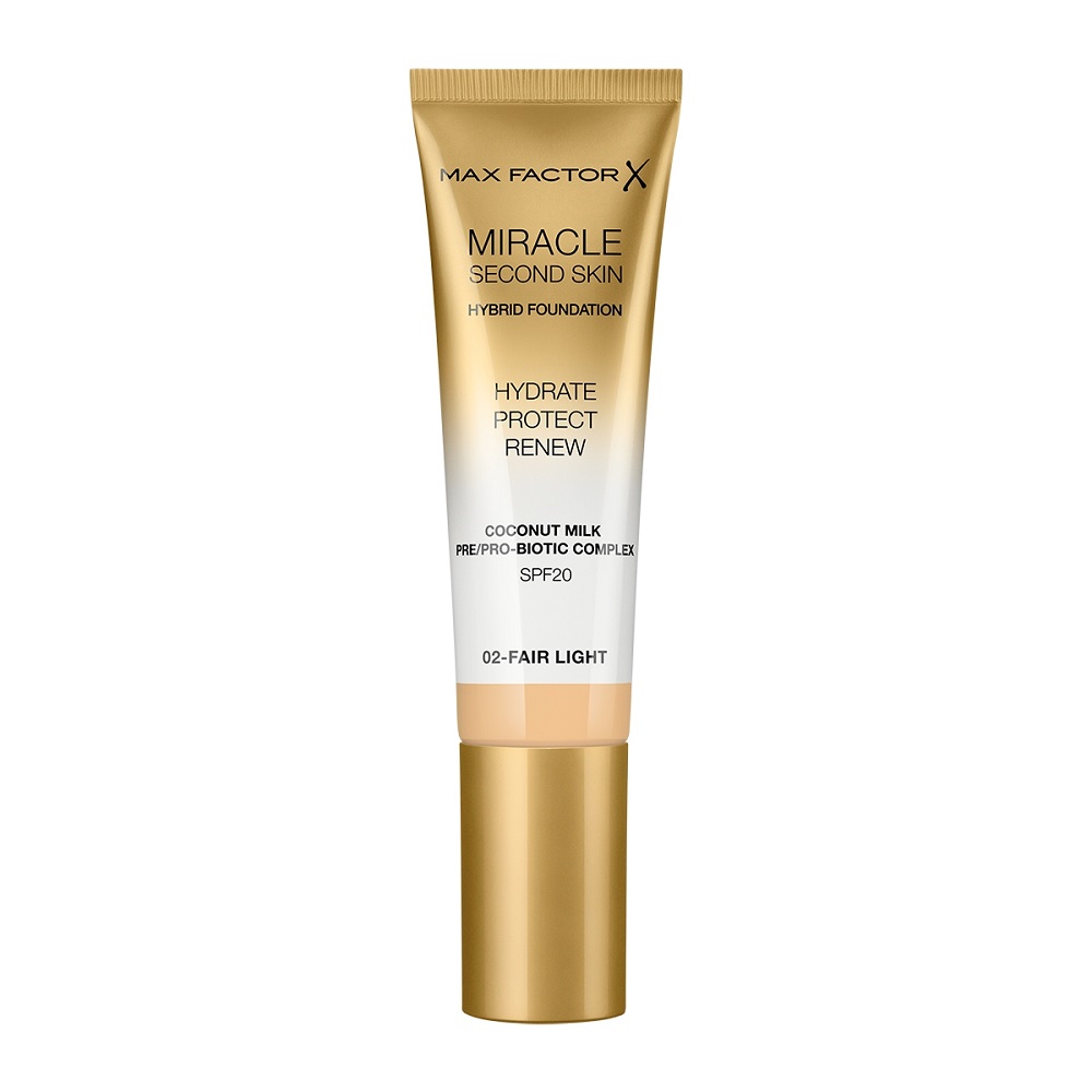 55495981616596138 Miracle Second Skin Hybrid Foundation podkład nawilżający z filtrem 02 Fair Light 30ml - obrazek 1