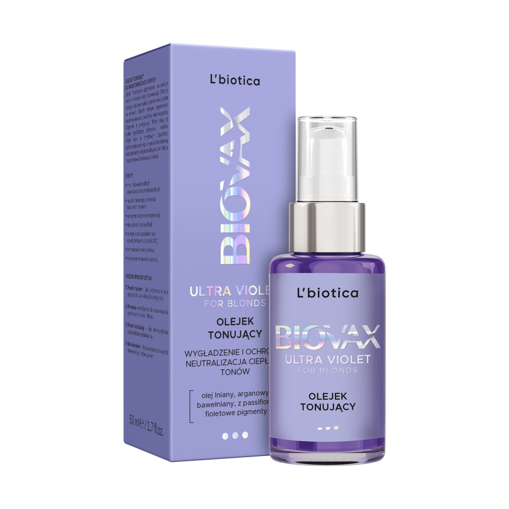 56217411760799802 Biovax Ultra Violet for Blonds olejek tonujący 50ml - obrazek 1