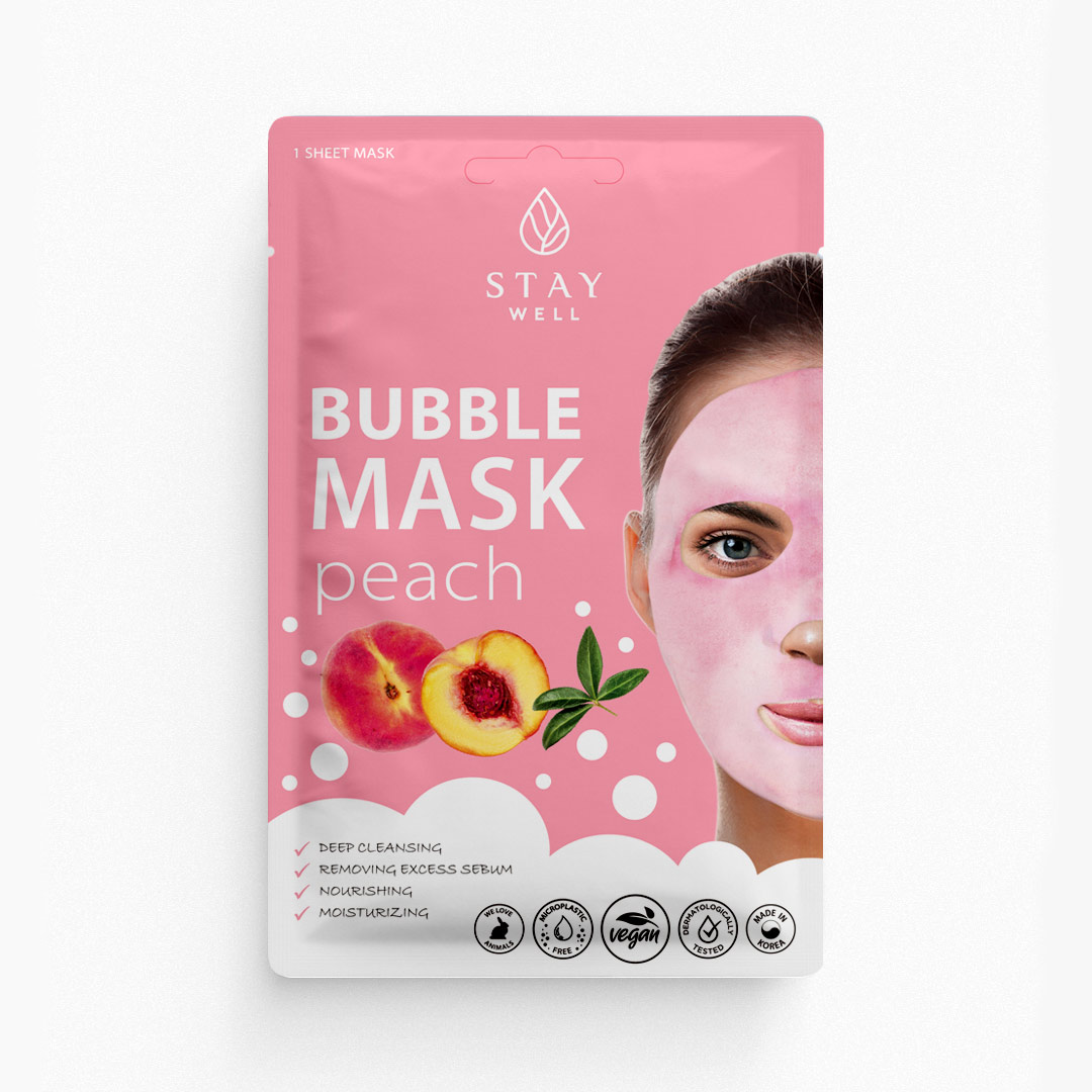 5624851664892857 Deep Cleansing Bubble Mask głęboko oczyszczająca maska bąbelkowa do twarzy Peach 20g - obrazek 1