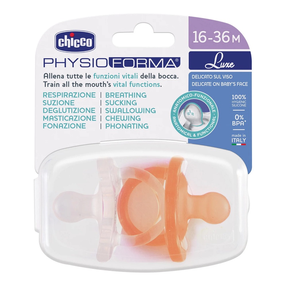 56260971695291869 PhysioForma Luxe smoczek silikonowy uspokajający 16-36m Pomarańczowy 2szt. - obrazek 1