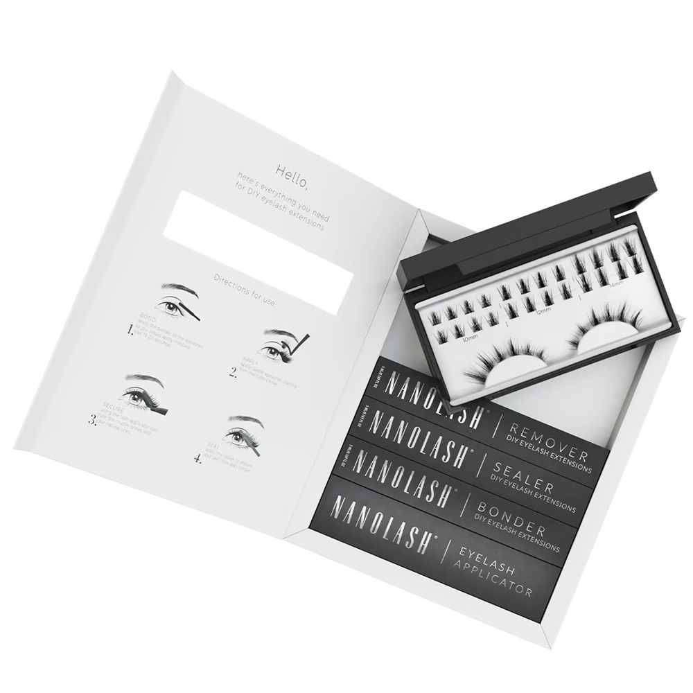 56368381715776206 DIY Extensions Starter Kit zestaw sztuczne rzęsy 10.12.14mm Flirty 36szt. + bonder do rzęs 5ml + sealer do rzęs 5ml + aplikator do rzęs 1szt. + remover do rzęs 5ml - obrazek 1