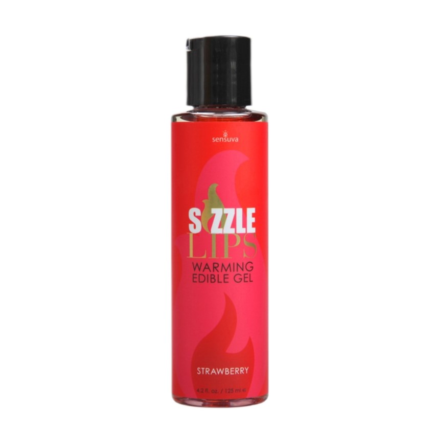 56654021713270913 Sizzle Lips Warming Edible Gel jadalny żel stymulujący Strawberry 125ml - obrazek 1