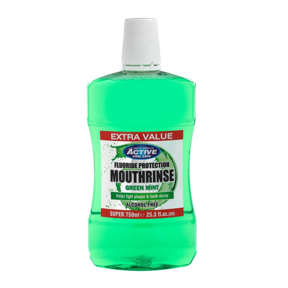 56878831632381719 Active Alcohol Free Mounthwash płyn do płukania jamy ustnej bez alkoholu z zieloną miętą 750ml - obrazek 1