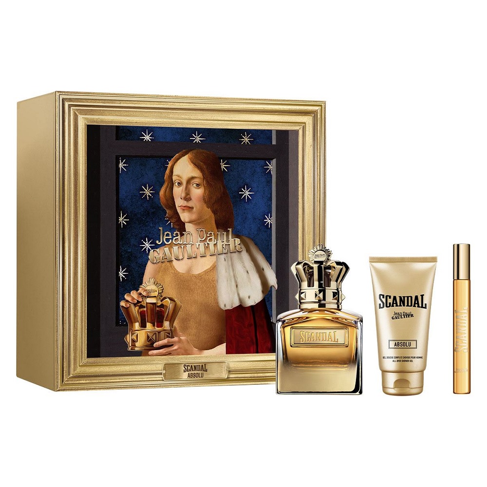 57456451731504877 Scandal Pour Homme Absolu zestaw perfumy spray 100ml + żel pod prysznic 75ml + perfumy spray 10ml - obrazek 1