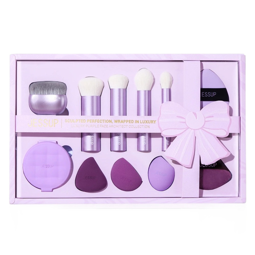 57511581762337906 Luxury Purple Face Architect Collection zestaw pędzli i gąbeczek do makijażu 11szt. - obrazek 1