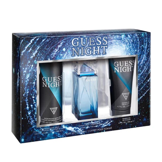 57562731761122470 Night zestaw woda toaletowa spray 100ml + żel pod prysznic 200ml + dezodorant spray 226ml - obrazek 1