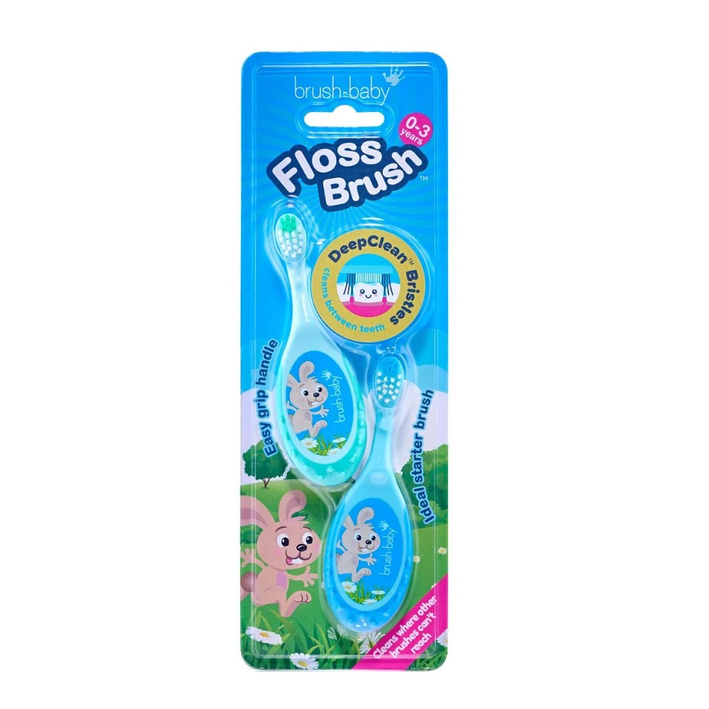57662811765824413 FlossBrush szczoteczka do zębów dla dzieci 0-3 lat 2szt - obrazek 1
