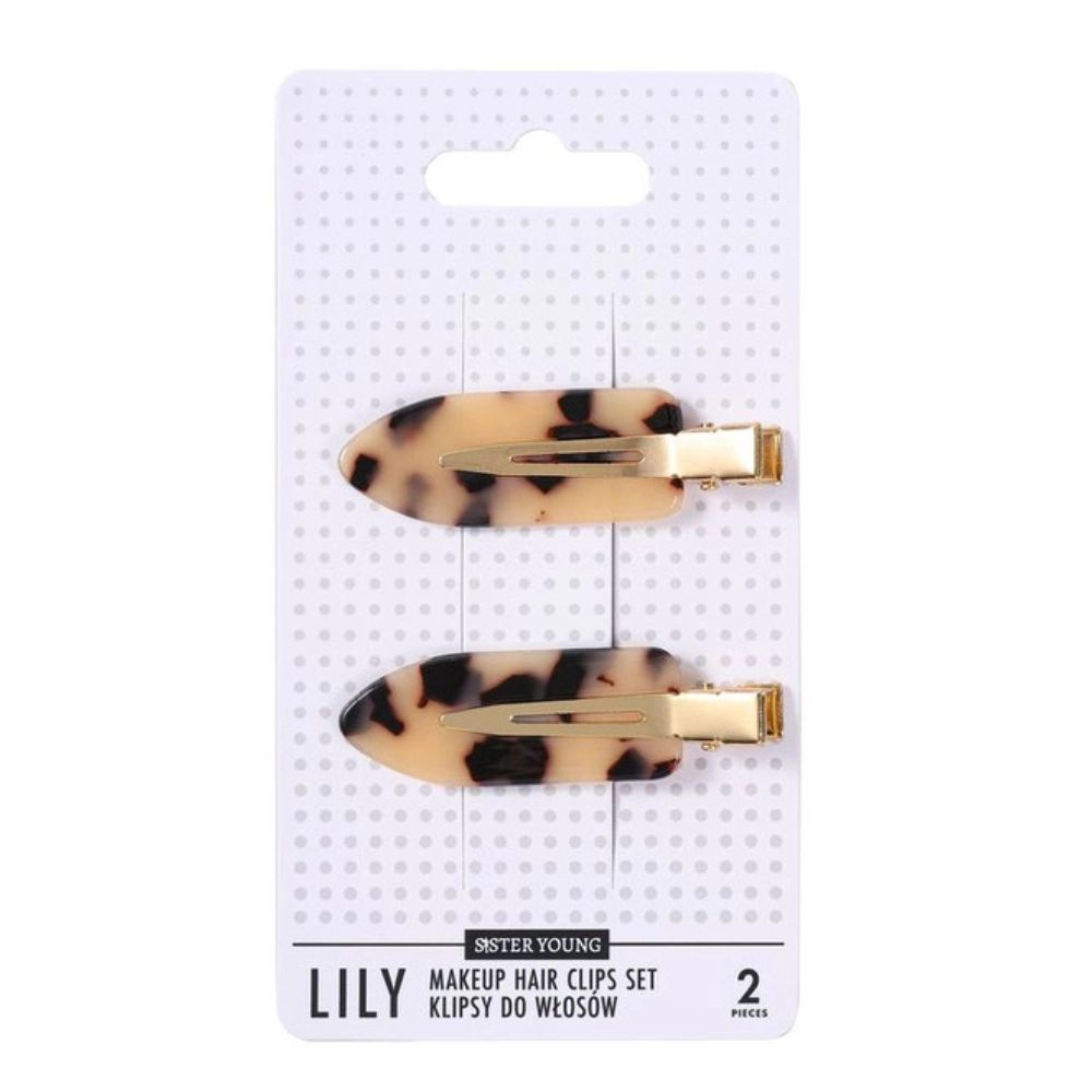 57706021756646900 Lily klipsy do włosów do makijażu Light Leopard Print 2szt - obrazek 1