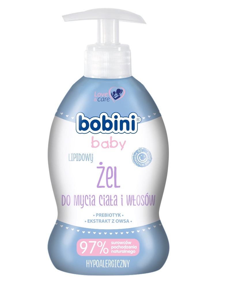 57938071570624328 Bobini Baby lipidowy żel do mycia ciała i włosów 300ml - obrazek 1