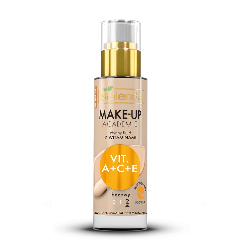 58277171674461573 Make-Up Academie płynny fluid z witaminami A + C + E 2 Beżowy 30ml - obrazek 1
