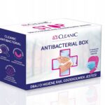 Antibacterial Box zestaw chusteczki 3 opakowania + odświeżający żel do rąk 50ml + jednorazowe maseczki ochronne 2szt