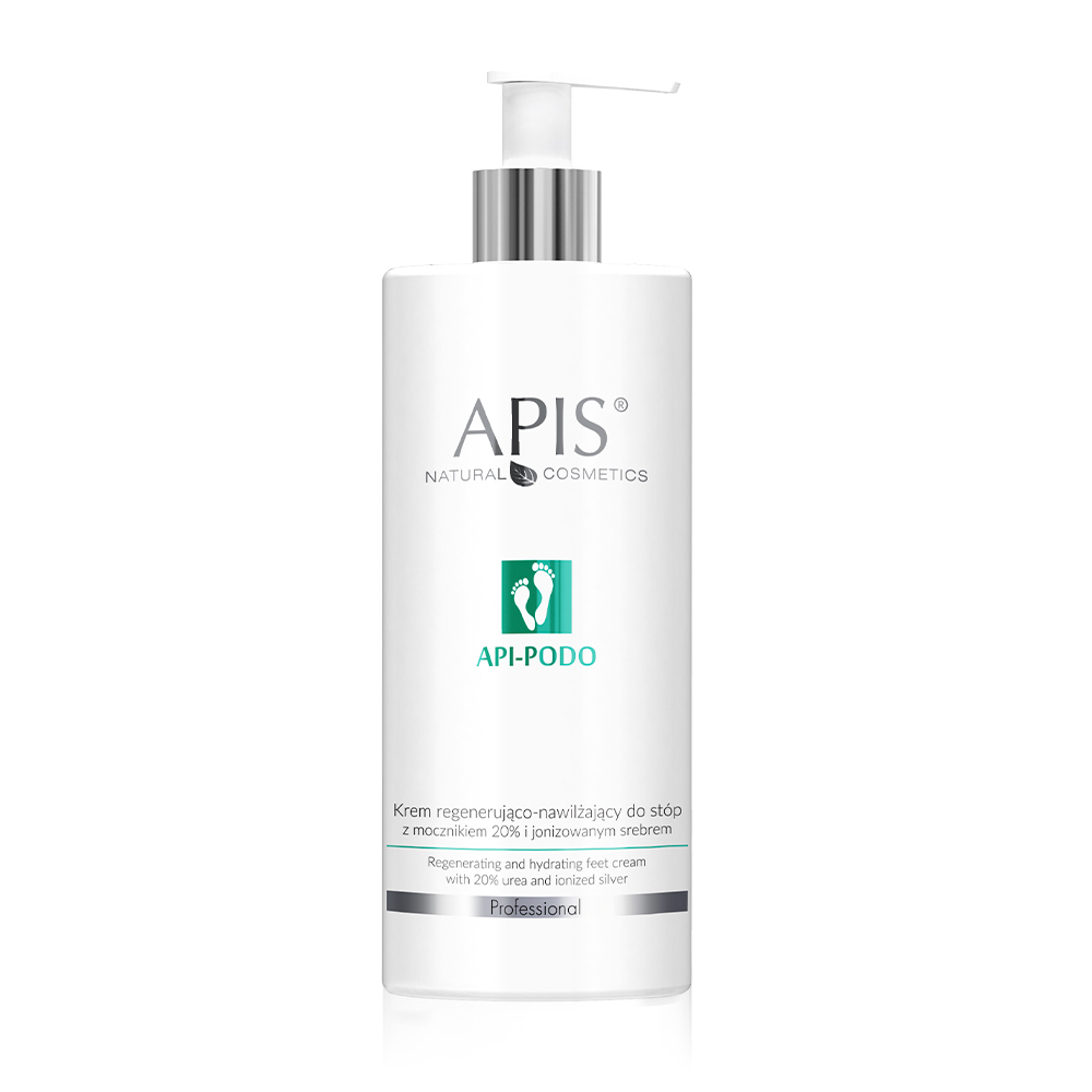 58304411659964404 Api-Podo krem regenerująco-nawilżający do stóp z mocznikiem 20% i jonizowanym srebrem 500ml - obrazek 1