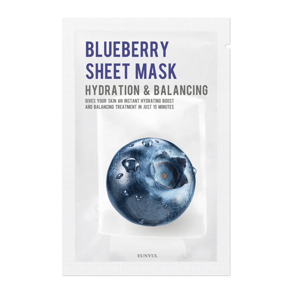 58497551617775579 Blueberry Sheet Mask nawilżająca maseczka w płachcie z jagodami 22ml - obrazek 1