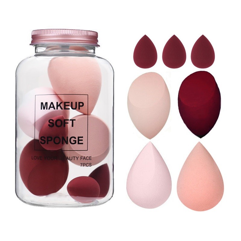 58678531728539352 Zestaw 7 gąbeczek do makijażu Creamy Red - obrazek 1