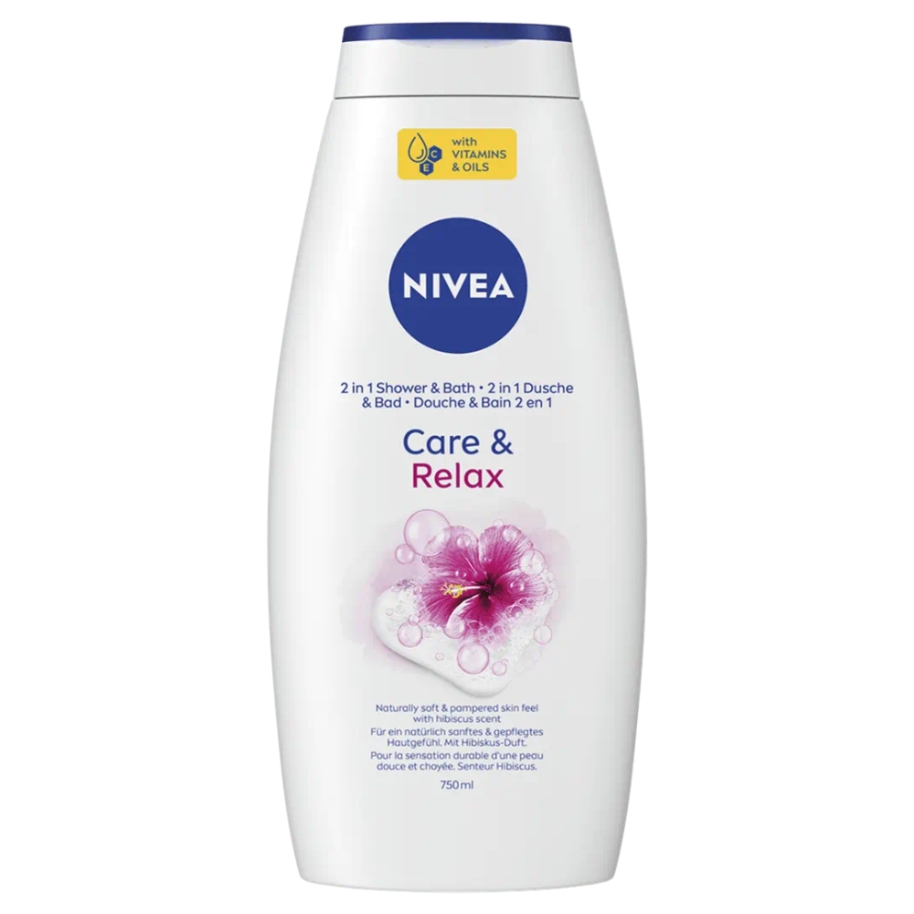 58838931753952635 Shower & Bath płyn do kąpieli i żel pod prysznic 2w1 Care&Relax 750ml - obrazek 1