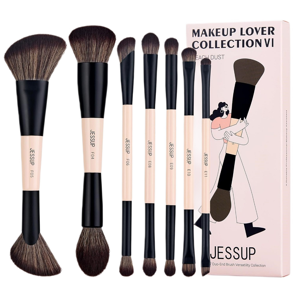 58944321734065176 14-in-7 Duo-End Brush Versatility Collection zestaw dwustronnych pędzli do makijażu Peach Dust 7szt. - obrazek 1