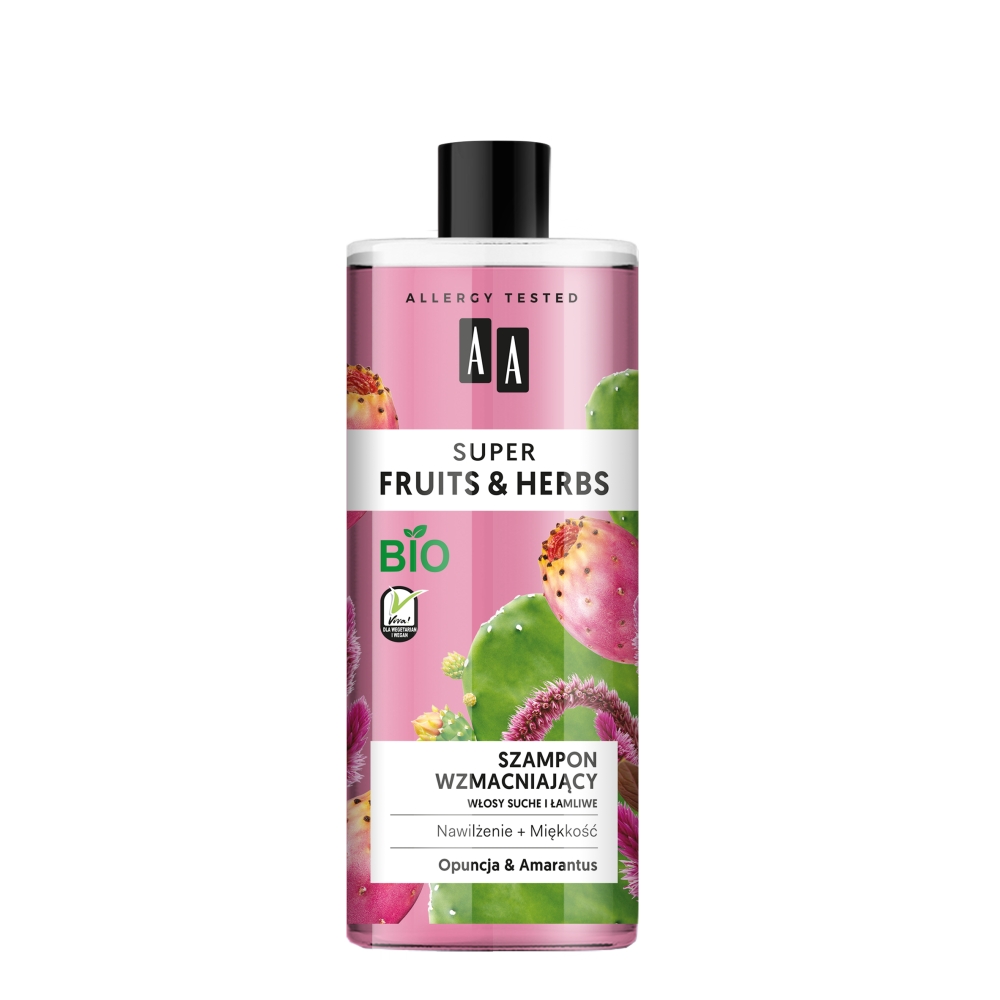58975661599045755 Super Fruits & Herbs szampon wzmacniający włosy suche i łamliwe Opuncja & Amarantus 500ml - obrazek 1