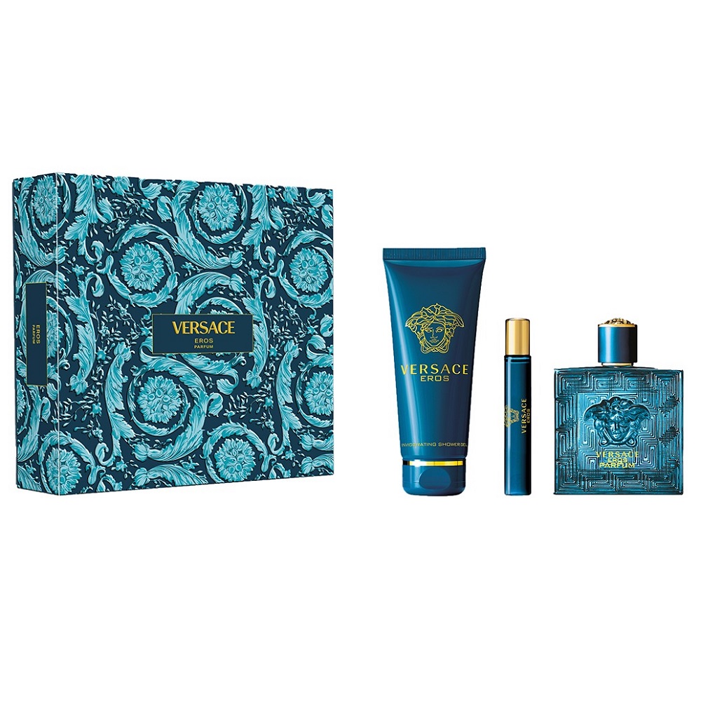 59017261735795481 Eros zestaw perfumy spray 100ml + żel pod prysznic 150ml + perfumy spray 10ml - obrazek 1