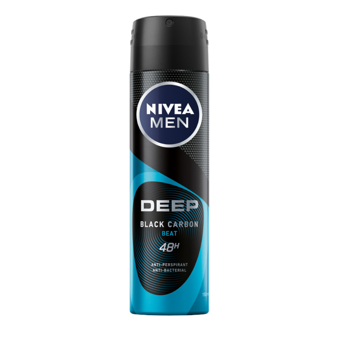 5904401652248761 Men Deep Black Carbon Beat antyperspirant spray z aktywnym węglem 150ml - obrazek 1