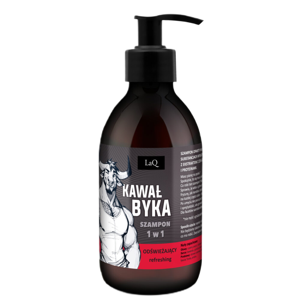 59237601733733500 Odświeżający szampon dla facetów 1w1 Kawał Byka 300ml - obrazek 1