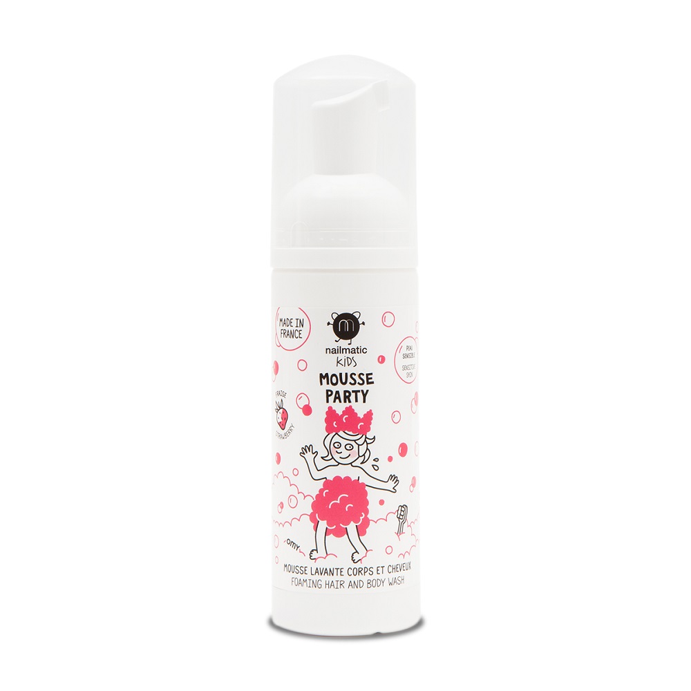 5957521675257530 Kids Mousse Party mus do mycia ciała i włosów dla dzieci Strawberry 150ml - obrazek 1