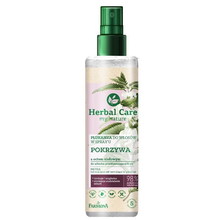 59585481686818628 Herbal Care normalizująca płukanka do włosów Pokrzywa z octem ziołowym 200ml - obrazek 1