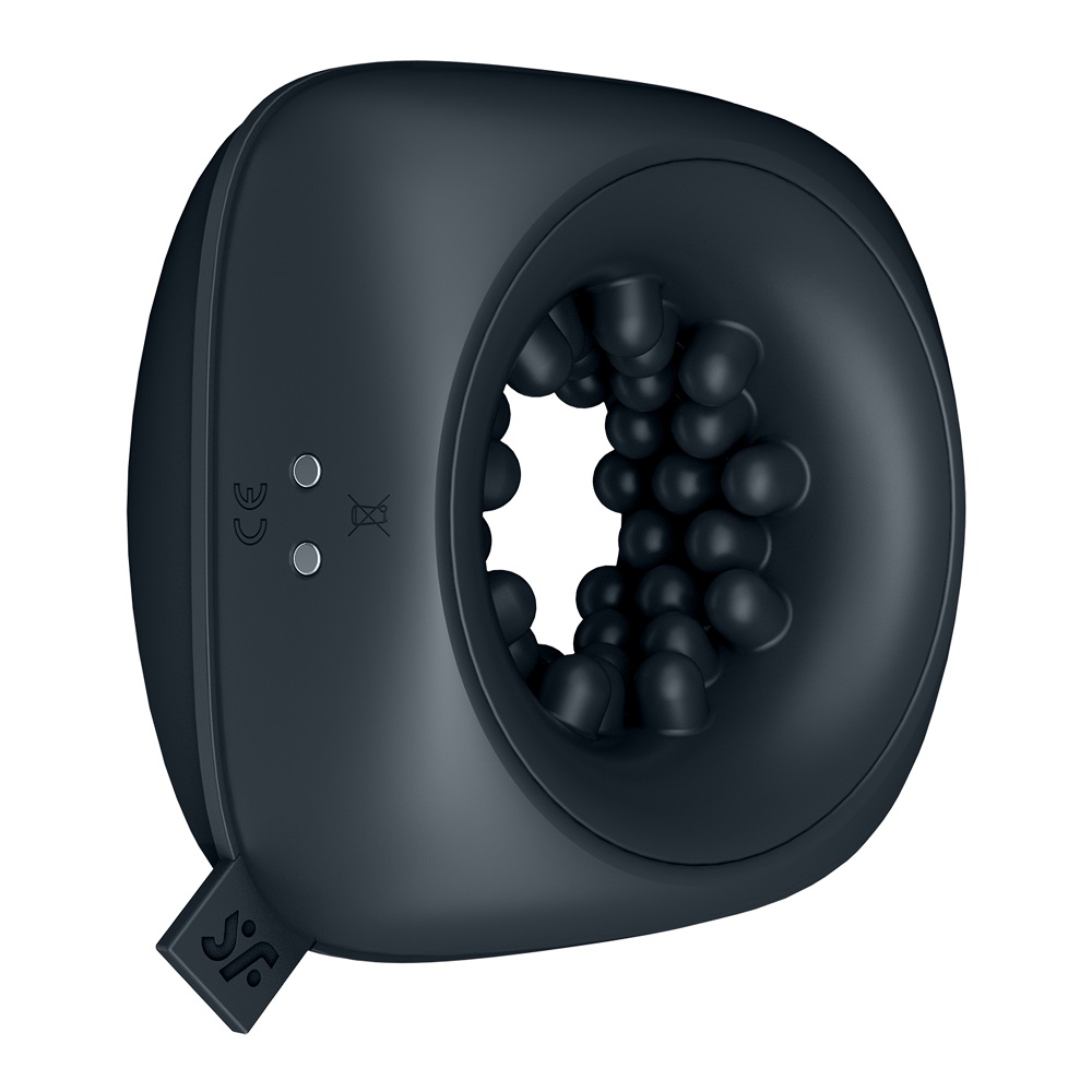 5980311715572196 Ring Stroker masturbator z funkcją wibracji Black - obrazek 1