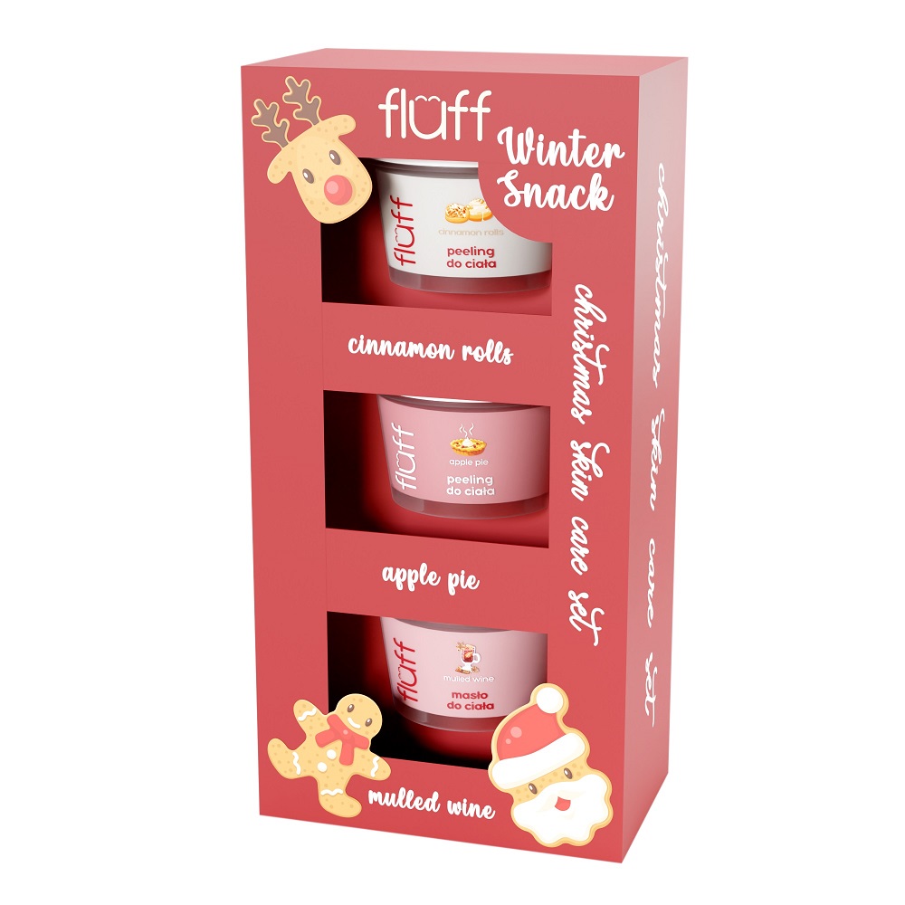 59850881698063430 Winter Snack zestaw peeling do ciała Cinnamon 100ml + peeling do ciała Apple Pie 100ml + masło do ciała Mulled Wine 100ml - obrazek 1