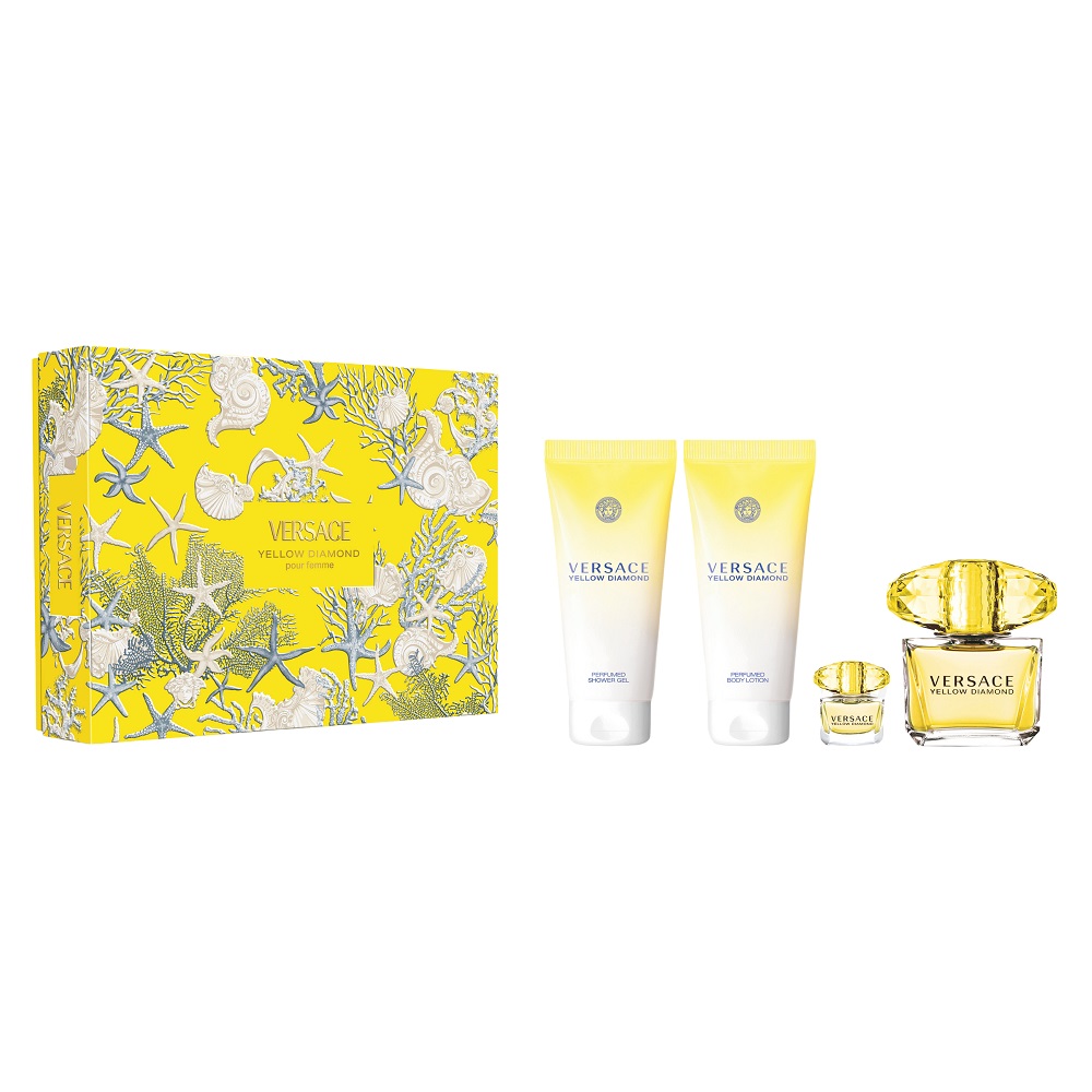 60018691758111772 Yellow Diamond Pour Femme zestaw woda toaletowa spray 90ml + żel pod prysznic 100ml + balsam do ciała 100ml + woda toaletowa 5ml - obrazek 1