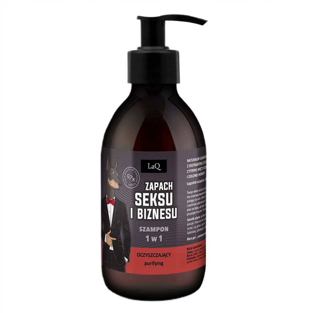 60021291737649529 Oczyszczający szampon dla facetów 1w1 Doberman 300ml - obrazek 1