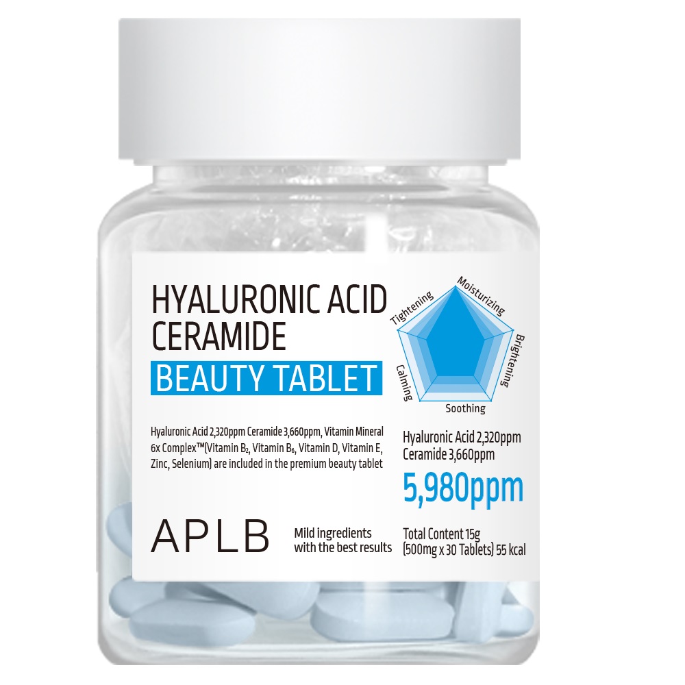 60124981755943400 Hyaluronic Acid Ceramide Beauty Tablet suplement diety z kwasem hialuronowym i ceramidem 30 tabletek - obrazek 1