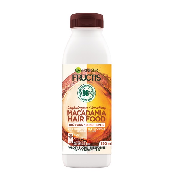 60192031653302960 Fructis Macadamia Hair Food odżywka wygładzająca do włosów suchych i niesfornych 350ml - obrazek 1