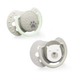 Smoczek silikonowy dynamiczny 0-2m Buddy Bear 2szt